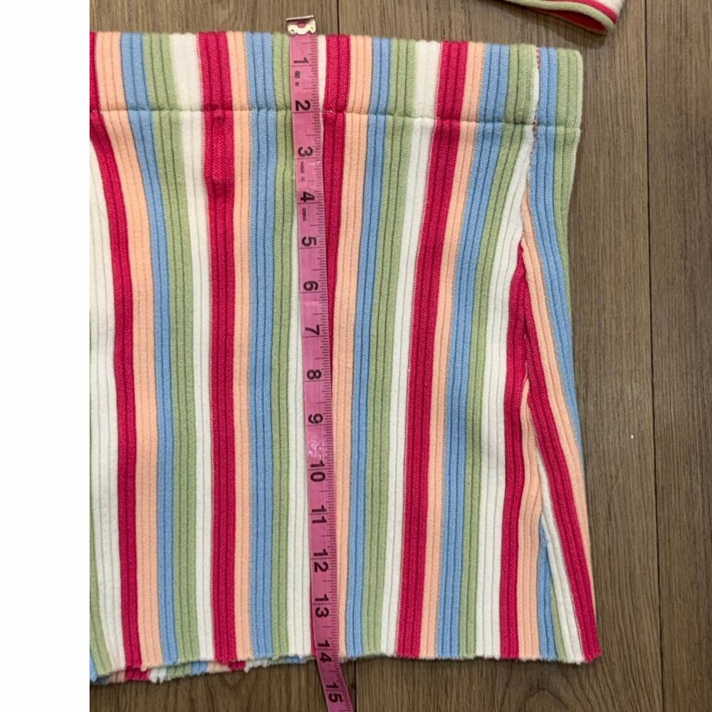 Princess Polly Striped Ribbed Bandeau Top and Mini Skirt Set Size S/M - Picture 5 of 6